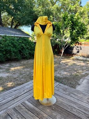 60s/70s Elon of California by Monika Hooded Maxi Swim Dress